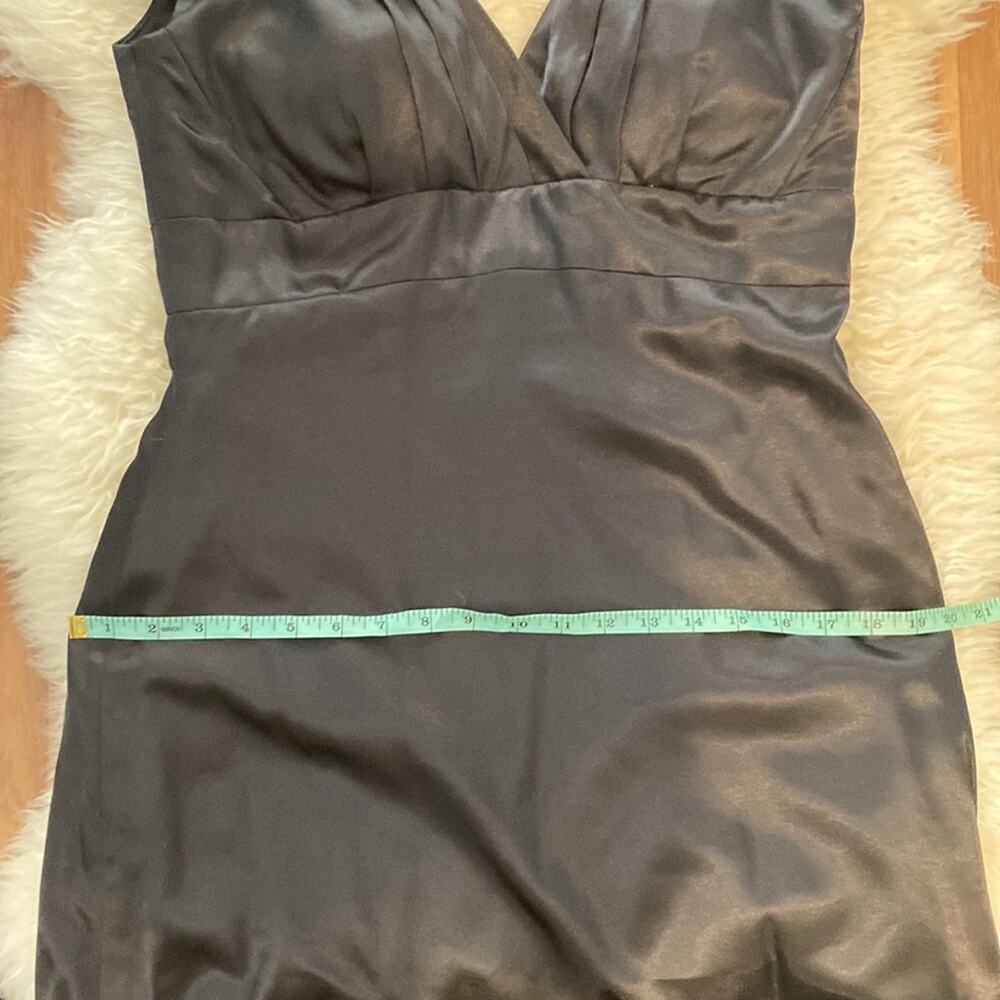 Belsoie Black Satin Maxi Bridesmaid Dress EUC Sz 14 Sleeveless Polyester - Picture 13 of 14